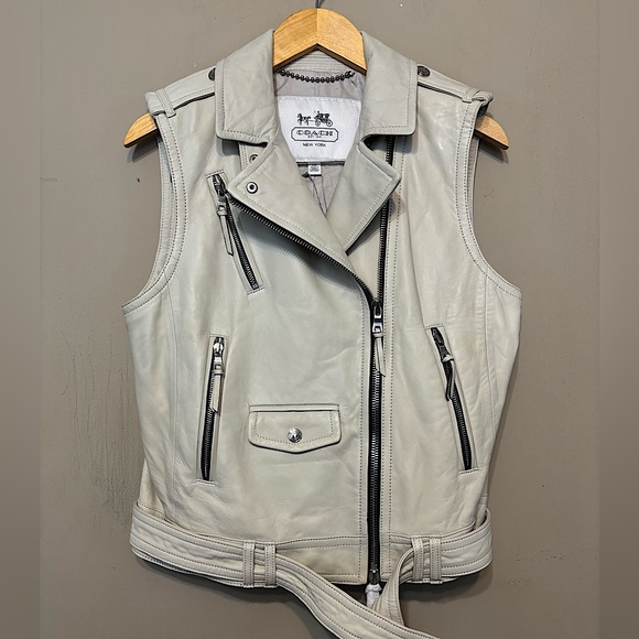 Coach Jackets & Blazers - COACH NWT Leather Moto Vest